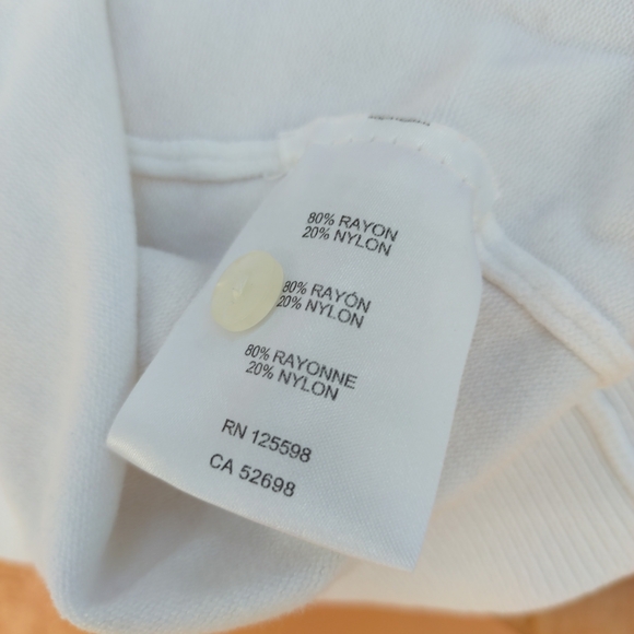 Ellen Tracy Medium Cardigan White 3/4 Long Sleeves Buttons Up Rayon Blend - Picture 8 of 9